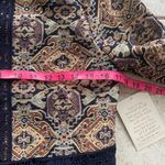 Boston Proper  Fringe Tapestry Novelty Jacket Navy Multicolor Photo 11