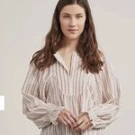 Elizabeth and James  stripe puff sleeve cotton blouse Photo 0