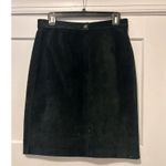 Vintage Comint Women Green Suede Leather Straight Pencil Skirt size 11 30” Waist Photo 2