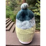 Patagonia Wool Tri-Color Pom Pom Beanie Green Hat One Size Photo 2