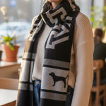 Victoria's Secret  Black and Gray Scarf Photo 0