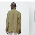 ZARA | 100% Linen Khaki “The Carmen Blazer” | L Photo 3