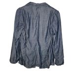 Trina Turk Dark Wash Striped Lining Long Sleeve Chambray Blazer Jacket Sz S Photo 1