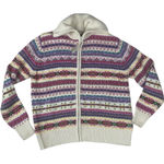 Heirloom collectibles size large fair isle multicolor full zip sweater nordic White Photo 0