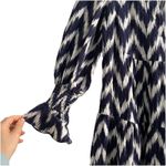 Pomander Place Navy Ikat Kenzo Dress XS/S Chevron Blue & White Tiered Tuckernuck Photo 2