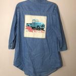 Southern Grace  denim button down Jesus take the wheel patch shirt size L Photo 0