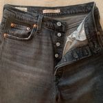 Levi's  Premium Ribcage Straight Ankle Jeans in Black Worn In Photo 3