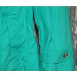 White House | Black Market Green Pea Coat Jacket Size 0 3/4 Sleeve Pockets Photo 3