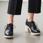 Camper Anouk Leather Platform Shoe Lug Sole Retro 39 Black Size 9 Photo 1