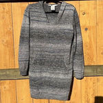 Max Studio   Cotton Blend  Hooded Sweater Long‎ Sleeves Size L Grey Blue Fall Photo 0