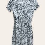 Old Navy NWT Gray Leopard-Print Waist-Defined Slub-Knit Mini T-Shirt Dress Photo 1