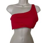 ANDIE New  swim wyndwood bikini top cherry red one shoulder sz L Photo 1