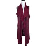 Oliver Women's Pocketed Open Front Faux Suede Drape Vest Cardigan Sz M Red Size M Photo 2