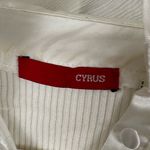 Cyrus  White Ruffle Ribbed Sweater Size Small Academia Winter Coquette Casual Photo 3