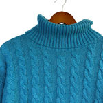 Sundance Teal Cable Knit Turtleneck Sweater | Cozy Coastal Fall Classic Size S Photo 2