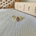 Boutique NWT Gold Amethyst Oval Cut Ring “Brigitta” Light Purple Promise Engagement Jewelry Photo 6