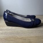 Anne Klein Sport Navy Blue Wedge Heel AKDEFINITELY Round Toe Bow Pump Office 9.5 Photo 2