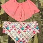 Fish Print Pink Hanky Hem Ruched High Waist Bikini Size XL Photo 0
