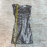 ASTR the Label Women’s Small Silver Sequin Sleeveless Dress Disco Party Cocktail Photo 4