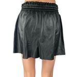 ZARA Women's Black Faux Vegan Leather Pleated High Waist Paperbag Shorts Size M Photo 2
