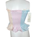 Petersyn Marianna Tutti Smocked Ruffle Tube Top Womens Small Striped Beach NWT Pink Photo 12