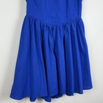 Lele Pierce Mini Dress Large Blue Scoop Neck Open Back Bow Summer Party NWT Photo 2
