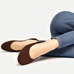 DKNY  Brown Suede Ballet Flats Made in Italy Size 38.5 8.5 Shoes Comfy Luxury Photo 0