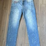 Pilcro and the Letterpress  Floral Embroidered Splatter Slim Boyfriend Jeans Photo 0