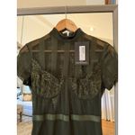 Pretty Little Thing  Khaki High Neck Lace Lined Sheer Mesh Midi Dress Size 10 Photo 2