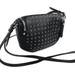 Burberry  Black Eyelet Leather Metal Studded Zip Adjustable Crossbody Handbag OS Photo 1