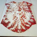 Knox Rose Womens Size Medium Shrimp Pink Peach Tie Dye Top Shirt Boho Bohemian Photo 1