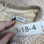 Mango Suit Dress Womens Small US 4 Beige Pink Tweed A-Line 3/4 Sleeve Lined Photo 2