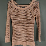 American Eagle  Pink Crochet Scoop Neck Sweater Size XS Photo 0
