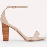 JustFab Sandals Masha Ankle Strap Block Heel Faux Suede Shoes Size 10 NEW Photo 2