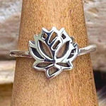 Lotus Flower Sterling Silver Toe Ring Midi Ring Silver Photo 0