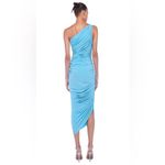 Norma Kamali NEW Diana Gown One Shoulder Ruched Bodycon Maxi Dress in Starfruit Photo 4