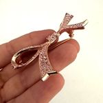Kenneth Jay Lane pink rhinestone bow pin brooch Photo 5