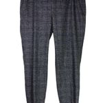 ZARA Trouser Straight Leg Ankle Pants Flat Front Low Rise 6 Gingham Grey #2643 Photo 2
