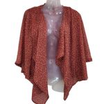 Forever 21 Dot Print Loose Fit Sheer Open Front Cardigan Red Size Medium Photo 1