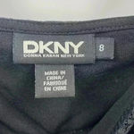 DKNY  Donna Karan Black Lace V Neck Pleated Fit Flare Formal Dress Women’s Size 8 Photo 13