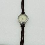 Eddie Bauer  Women's Round Brushed Metal Watch V8V121 with Brown Braided Band Photo 0