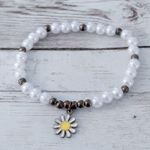 Vintage Stretch Bracelet with Daisy Flower Charm Photo 0