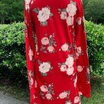 Heart & Hips NWOT  Red L/S Floral Rose Bodycon Fitted Dress Large L SOFT Photo 5