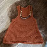 Orange Knit Sleeveless Top Photo 1