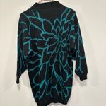 Vintage blue and purple floral tunic, sweater, women’s size large! Black Photo 2