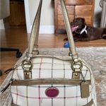 Coach Plaid  Handbag - Cream and Gold Photo 0