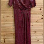 Adrianna Papell Size 6 Bethany Wrap Front Sequin Full Length Gown Photo 0