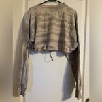 Talentless  Gray Tie-Dye Stripe Women's Crop Top Sz L/XL Adjustable Bottom Photo 1