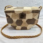 Timmy Woods Vintage Paper Mache Bag Purse Collectible Rare Raffia Shoulder Strap Gray Photo 2