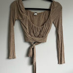 Windsor tan brown long sleeve crop top Photo 0